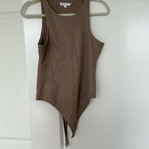 Good American Faux Leather Bodysuit